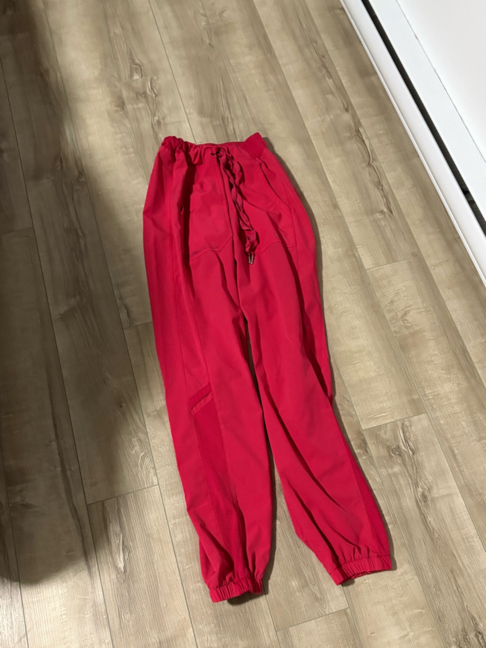 White Cross Red Drawstring Jogger Sweatpants